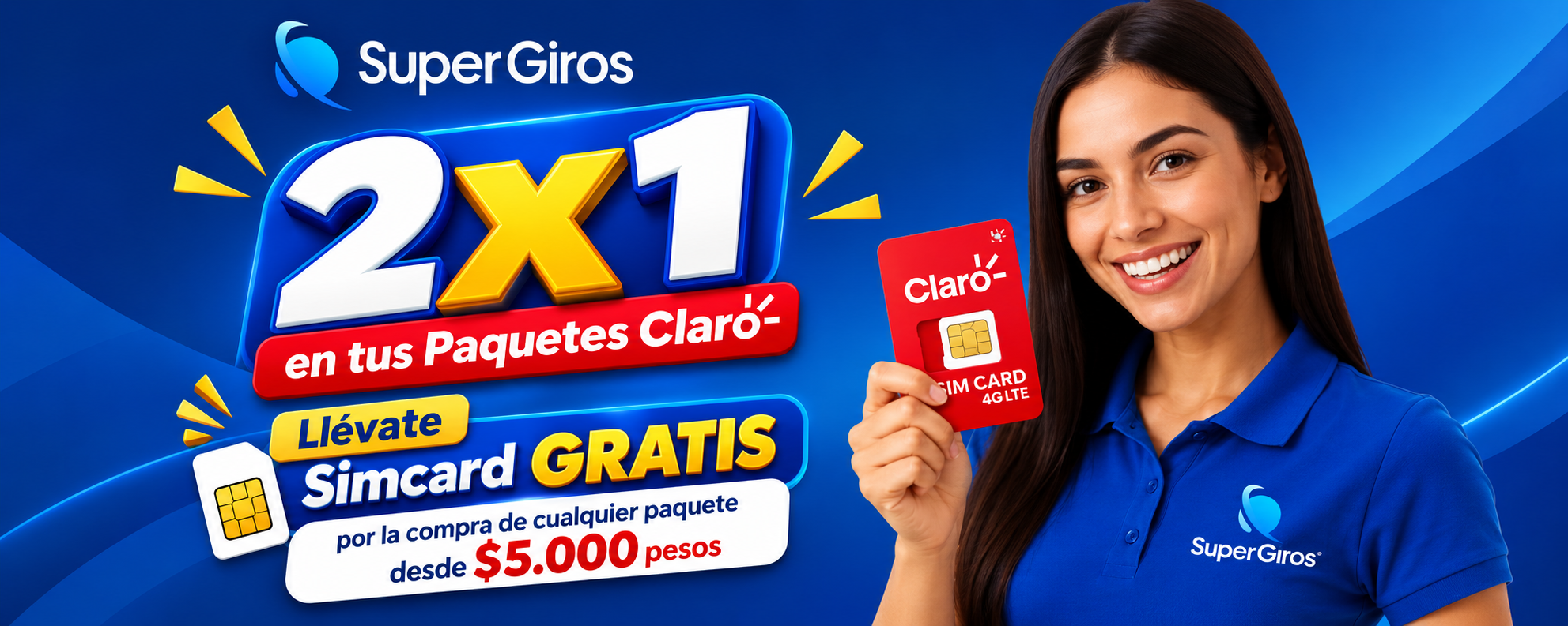 SIM Card gratis por compra de paquetes Claro en SuperGIROS SIM Card gratis por compra de paquetes Claro en SuperGIROS